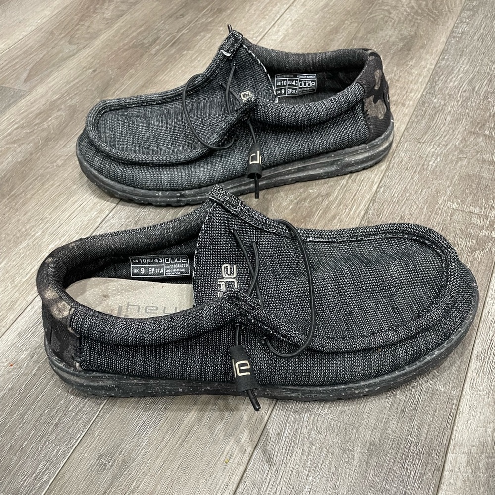 Mens Hey Dude black/camo size 10